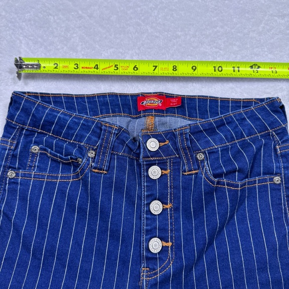 Dickies Women's High Rise Blue Striped Jeans - Size 5/27 - Picture 8 of 10